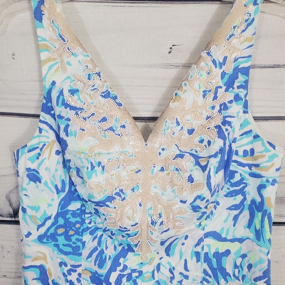 Lilly Pulitzer Gaby Shift Dress Bennet Blue Sz.0 - Picture 3 of 10